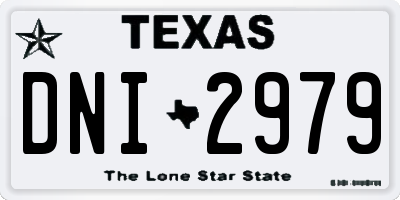 TX license plate DNI2979