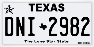 TX license plate DNI2982