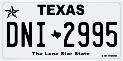 TX license plate DNI2995