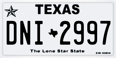TX license plate DNI2997