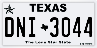 TX license plate DNI3044