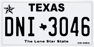 TX license plate DNI3046