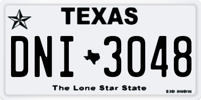 TX license plate DNI3048