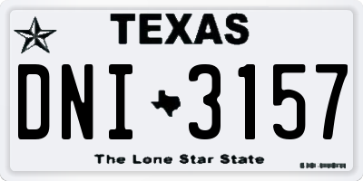 TX license plate DNI3157