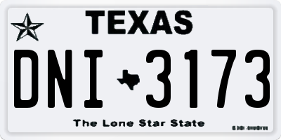 TX license plate DNI3173