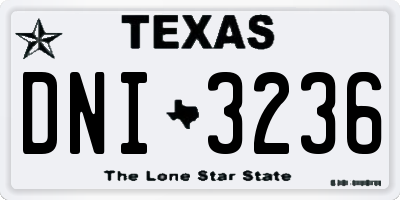 TX license plate DNI3236