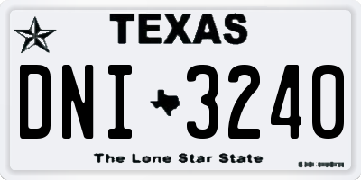 TX license plate DNI3240