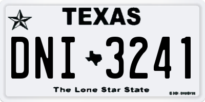 TX license plate DNI3241