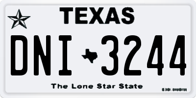 TX license plate DNI3244