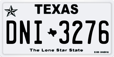 TX license plate DNI3276