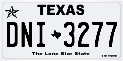 TX license plate DNI3277