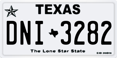 TX license plate DNI3282
