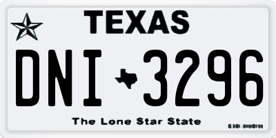 TX license plate DNI3296