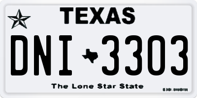 TX license plate DNI3303