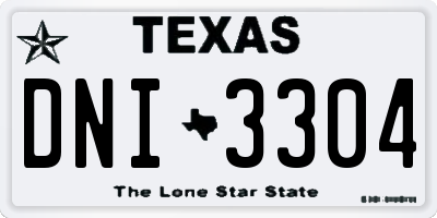 TX license plate DNI3304