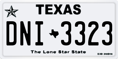 TX license plate DNI3323