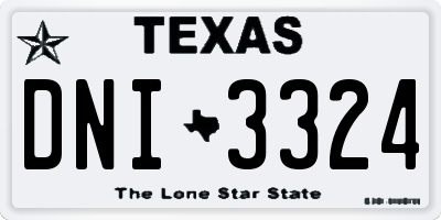 TX license plate DNI3324