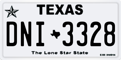 TX license plate DNI3328