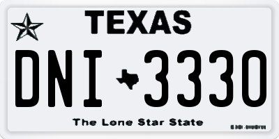 TX license plate DNI3330