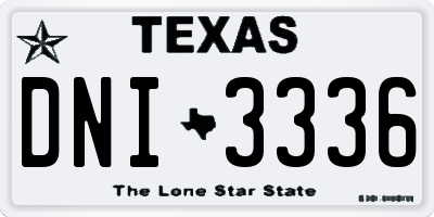 TX license plate DNI3336
