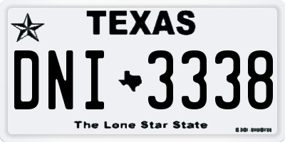 TX license plate DNI3338