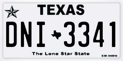 TX license plate DNI3341