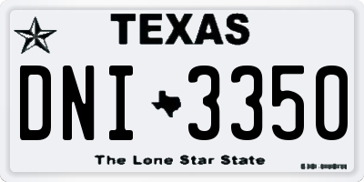 TX license plate DNI3350