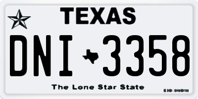 TX license plate DNI3358