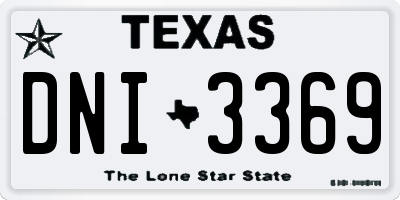 TX license plate DNI3369
