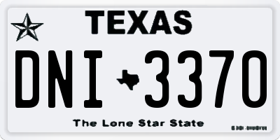 TX license plate DNI3370