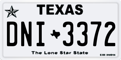 TX license plate DNI3372
