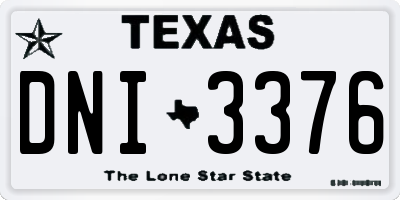 TX license plate DNI3376