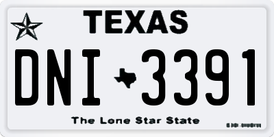 TX license plate DNI3391