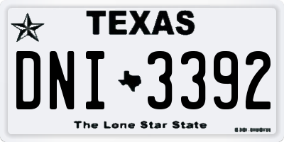 TX license plate DNI3392
