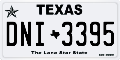 TX license plate DNI3395