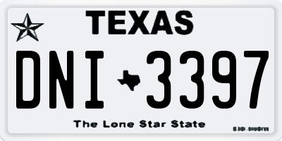 TX license plate DNI3397