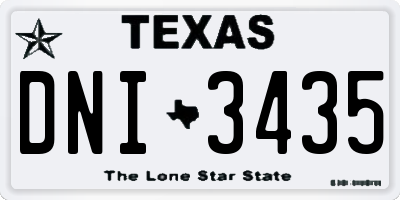 TX license plate DNI3435