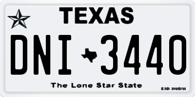 TX license plate DNI3440