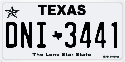 TX license plate DNI3441