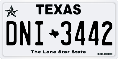 TX license plate DNI3442
