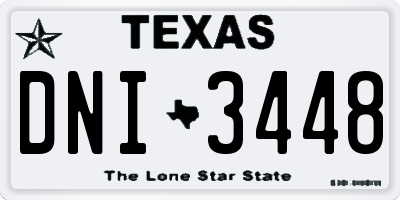 TX license plate DNI3448