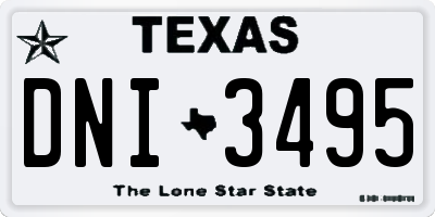 TX license plate DNI3495