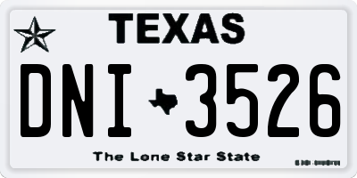 TX license plate DNI3526