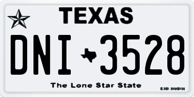 TX license plate DNI3528