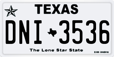 TX license plate DNI3536