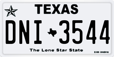 TX license plate DNI3544