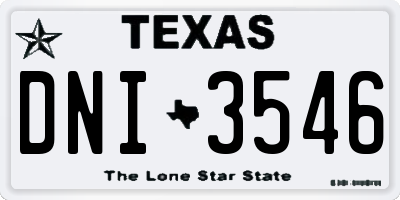 TX license plate DNI3546