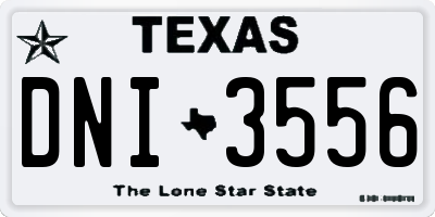 TX license plate DNI3556