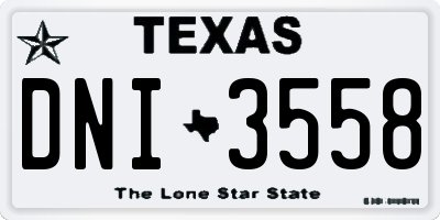 TX license plate DNI3558