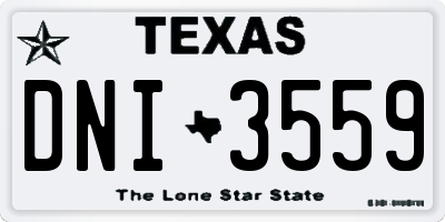 TX license plate DNI3559